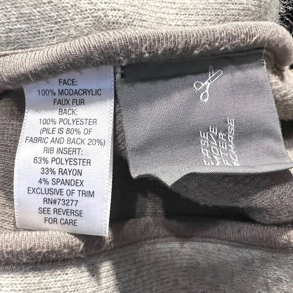 Simply Vera Vera Wang Faux Fur Vest/Shawl Women's-Tie/Front-Sheer Shoulder-Med - Picture 16 of 16